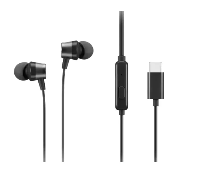 Слушалки Lenovo 4XD1J77351 USB-C, жични, тип In-ear, черни