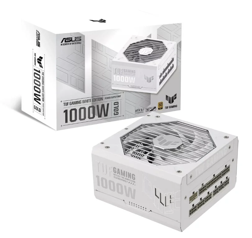 Захранващ блок ASUS TUF Gaming 1000W White ATX12V Gold, напълно модулен