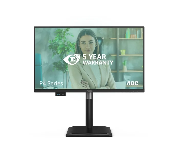 AOC 24P4CV, 23.8" IPS WLED, 1920x1080@120Hz, 4ms GtG, 300cd m/2, 1500:1, 50M:1 DCR, Adaptive Sync, FlickerFree, Anti-Blue Light, 2Wx2, Tilt, Height Adjust, Pivot, Swivel, HDMI, DP, USB hub, RJ45