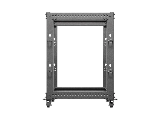 Lanberg open rack 19" 15U 600x600-1100 adjustable, black