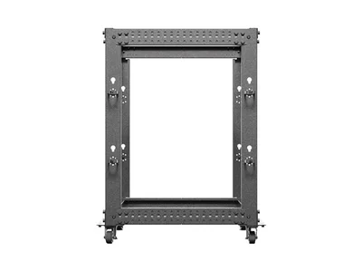 Lanberg open rack 19" 15U 600x600-1100 adjustable, black