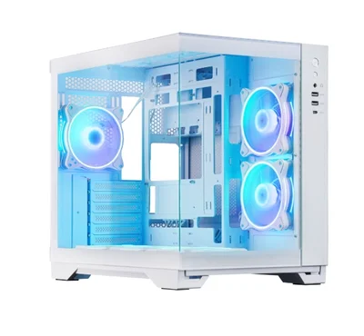 Кутия за компютър Chieftec Visio White Middle Tower, прозрачен страничен капак, бял
