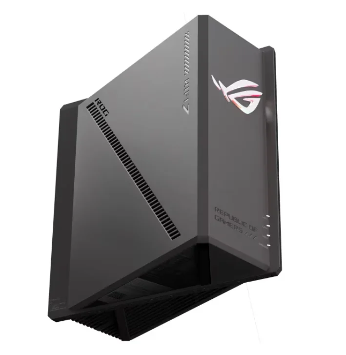 Рутер ASUS ROG Strix GS-BE18000 Tri-Band WiFi 7, 320MHz, 4096-QAM, 2.6GHz Quad-Core CPU, 256MB/2GB Flash/RAM, 8x 2.5G порта, AiProtection Pro, VPN Fusion, AiMesh