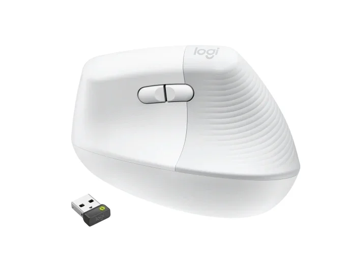 Мишка Logitech Lift вертикална ергономична, безжична, Bluetooth, Off-White/Pale Grey