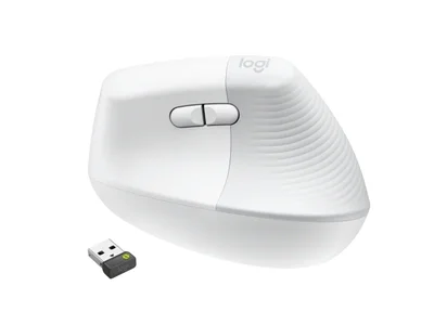 Мишка Logitech Lift вертикална ергономична, безжична, Bluetooth, Off-White/Pale Grey