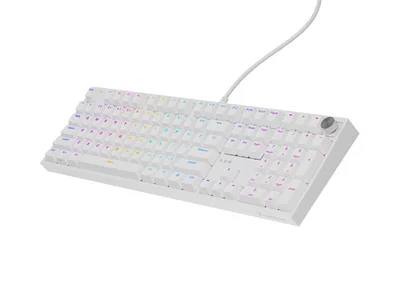 Геймърска механична клавиатура Genesis Thor 404 White RGB Backlight Gateron Peach Silent, US Layout