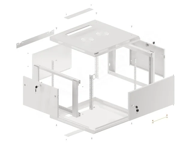 Lanberg rack cabinet 19" wall-mount 6U/600x600 for self-assembly with metal door grey (flat pack)