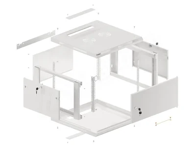 Lanberg rack cabinet 19" wall-mount 6U/600x600 for self-assembly with metal door grey (flat pack)