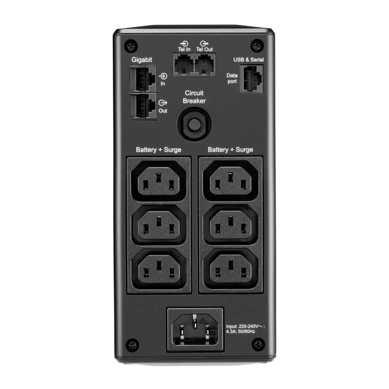 UPS APC Back-UPS Pro BR650MI, Line interactive, 650 VA, 390 W, 6 изхода, LCD дисплей
