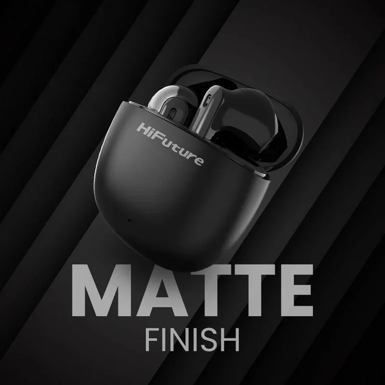 HiFuture ColorBuds2 Black, Fashion TWS Earbuds, *5+15hours Play time,  Bluetooth 5.3, 10MM Driver, Soft Bass, Comfort Fit, Colorful option