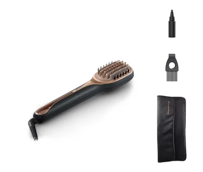 Електрическа четка за коса Rowenta CF9940F0 Hair Therapist с пара, 165W, кератиново покритие, черен