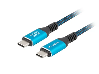 Lanberg USB-C M/M 4.0 cable 2m 240w 8k 60hz black-blue