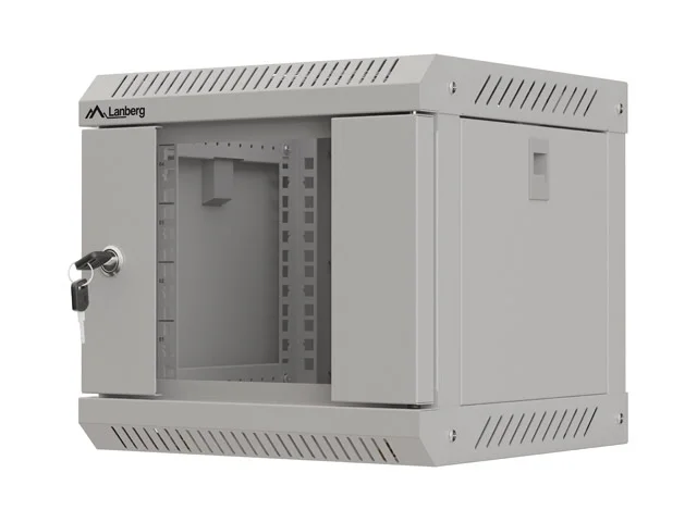 Lanberg rack cabinet 10" wall-mount 4U/300x300 (flat pack) with glass door grey