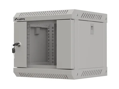 Lanberg rack cabinet 10" wall-mount 4U/300x300 (flat pack) with glass door grey