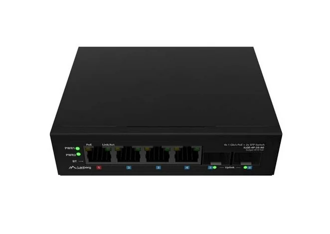 Lanberg Switch Light Industrial POE 1 x BT 3 x AT 2 x SFP DIN Unmanagment Gigabit Ethernet