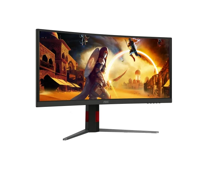 AOC CU34G4ZCA, 34" Curved 1500R, Fast VA, WLED, 3440x1440@250Hz, 1ms GtG, 0.3ms MPRT, 450cd m/2, 3000:1, Adaptive Sync, FlickerFree, Low Blue Light, Tilt, Height Adjust, Swivel, 2xHDMI, DP, USB hub