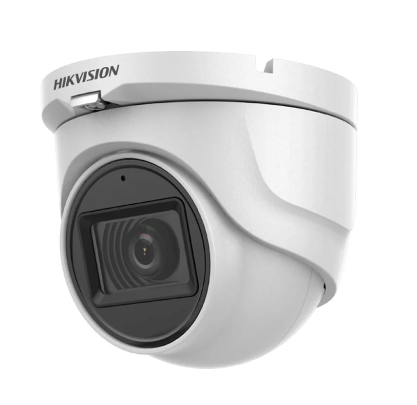 HikVision HD-TVI Audio Fixed Turret Camera 5 MP, 2.8mm, Smart IR, up to 30 m, DWDR, 2D DNR, IP67, 12Vdc/3.7W, 4 in 1 video output (switchable TVI/AHD/CVI/CVBS), Audio over coaxial cable, built-in mic