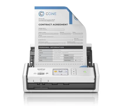 Документен скенер Brother ADS-1800W Wi-Fi, преносим, двустранен, сензорен екран, 30 ppm