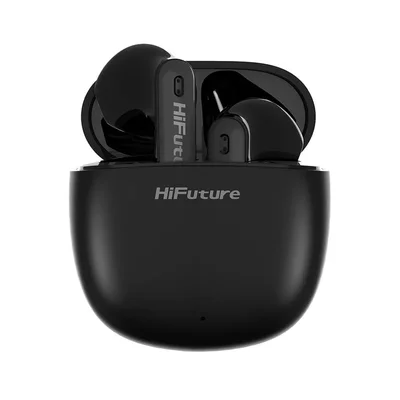 HiFuture ColorBuds2 Black, Fashion TWS Earbuds, *5+15hours Play time,  Bluetooth 5.3, 10MM Driver, Soft Bass, Comfort Fit, Colorful option