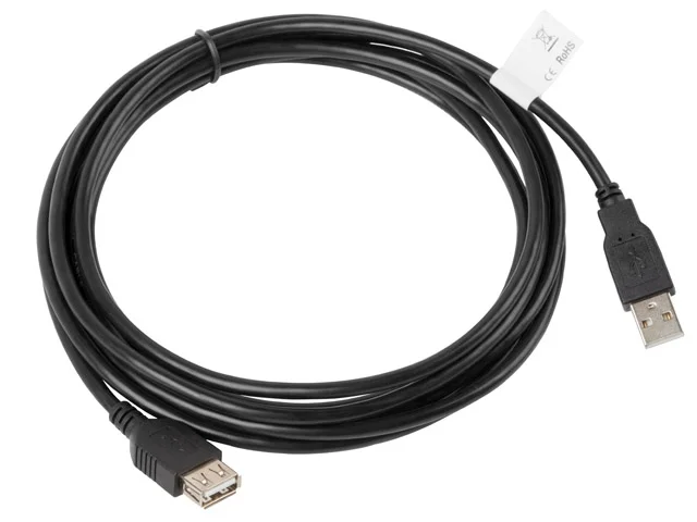 USB удължителен кабел Lanberg USB 2.0 AM-AF 3m Черен
