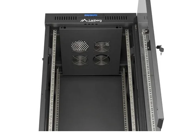 Lanberg Rack Cabinet 19" Free-Standing 24U/600X600 (FlAT Pack) With Glass Door LCD Black V2