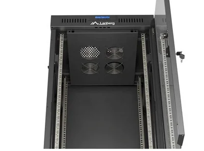 Lanberg Rack Cabinet 19" Free-Standing 24U/600X600 (FlAT Pack) With Glass Door LCD Black V2