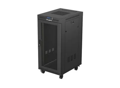 Lanberg Rack Cabinet 19" Free-Standing 24U/600X800 (FlAT Pack) With Mesh Door LCD Black V2