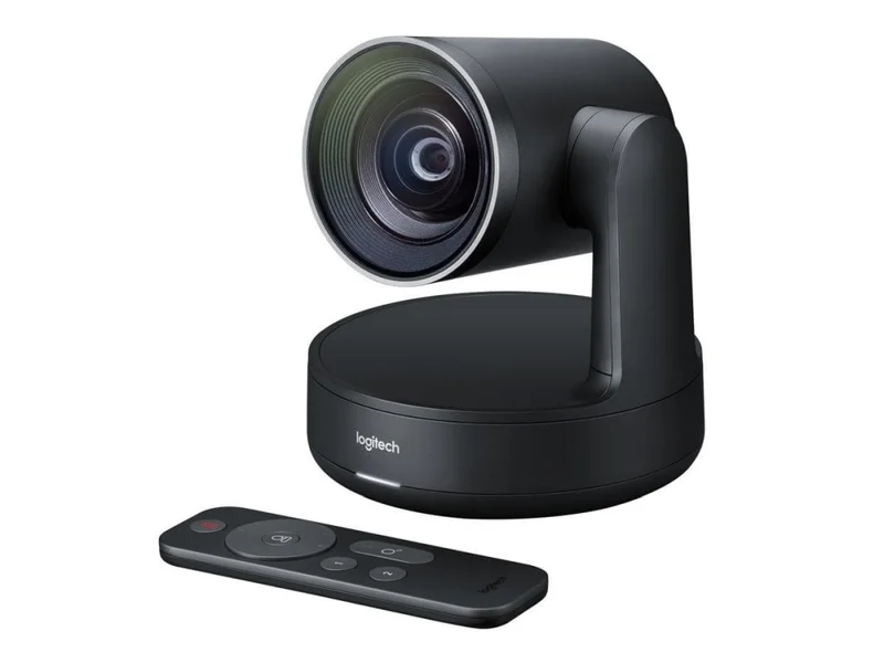 Logitech Rally Camera, Ultra HD 4K 30 fps, Motorized PTZ Camera, RightSight, RightLight, RightSound, 5x Optical Zoom, Autofocus, Black