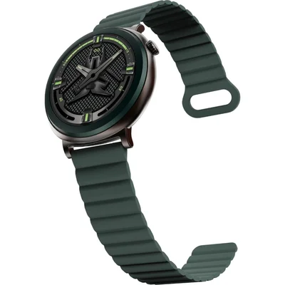 HiFuture Aurora Dark Green, 1.43" AMOLED,  466*466, Powered by Dual Core & Syntra AI, Bluetooth Call, IP68  Waterproof, 24/7 True Heart Rate & Blood Oxygen Sensor, Up to 10 days daily use, Magnetic Strap