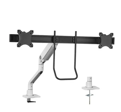 Neomounts Next One Desk Mount, double display crossbar (topfix clamp/grommet)