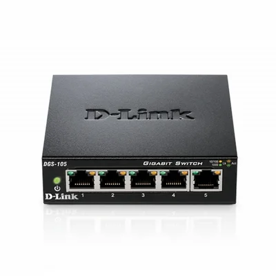 Суич D-Link 5 порта 10/100/1000 Gigabit метален корпус