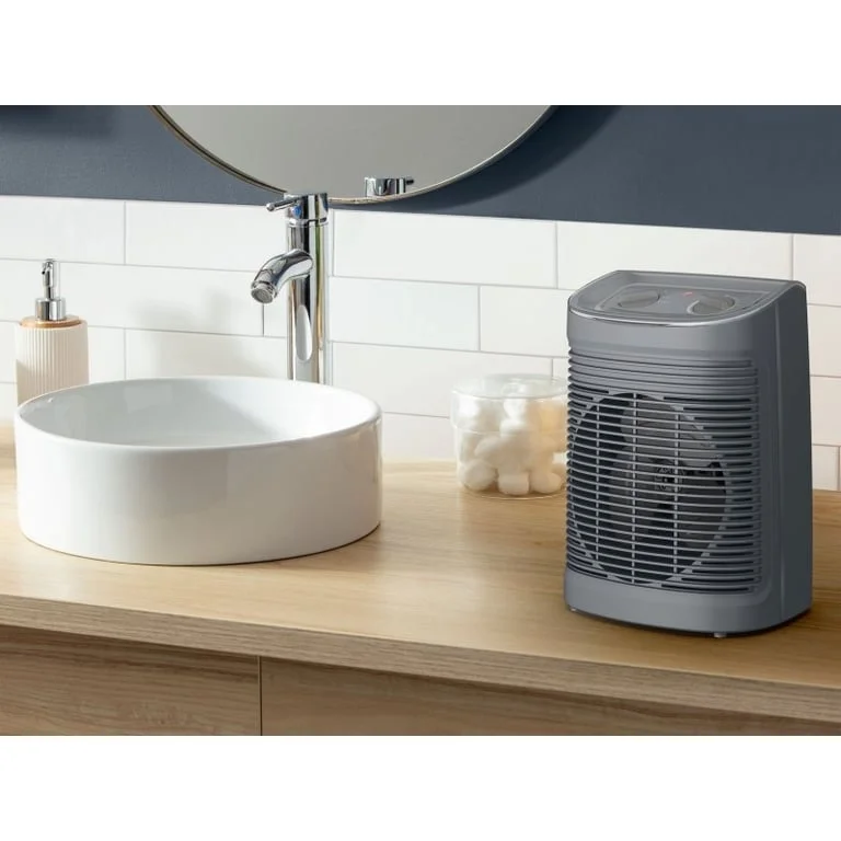 Вентилаторна печка Rowenta SO6511F2, 2200 W, 2 степени, с терморегулатор, с охлаждаща функция, с влагозащита, сив