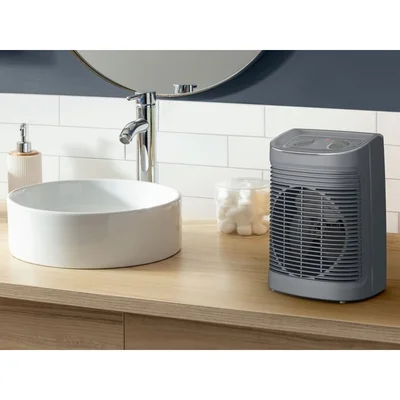 Вентилаторна печка Rowenta SO6511F2, 2200 W, 2 степени, с терморегулатор, с охлаждаща функция, с влагозащита, сив