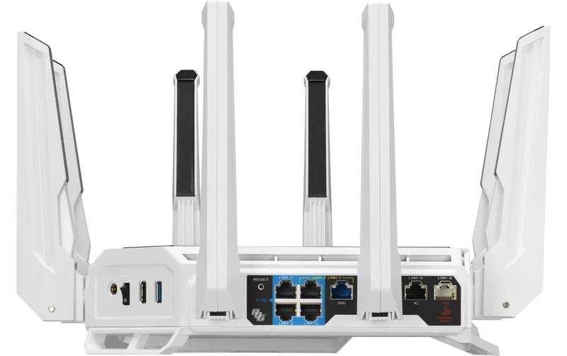 Asus Gaming Rapture GT-BE19000AI, BE19000, Tri-band Gaming Router, WiFi 7, 802.11be, up to 3,500 sq. ft. & 200+ devices, Triple Level Security, Support AiMesh Whole Home Mesh WiFi, Dual 10G ports, AI WAN detection, Energy Saving Mode, AI Game Boost, Gami