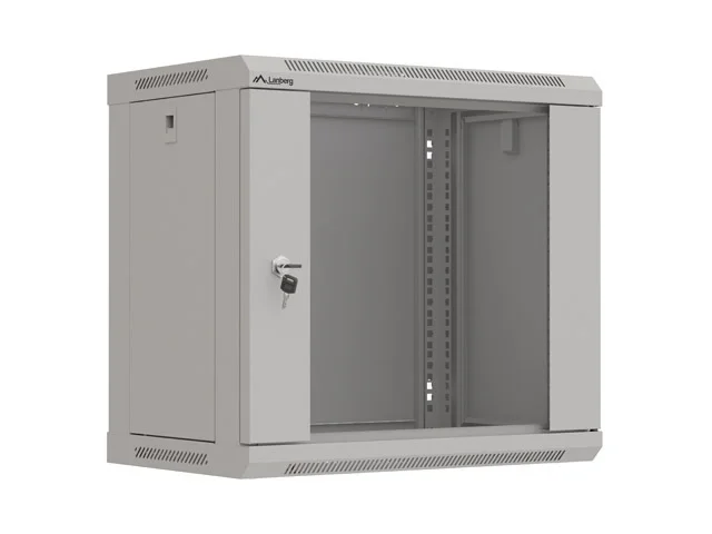 Lanberg rack cabinet 19" wall-mount 9U/540x350 (flat pack) with glass door grey