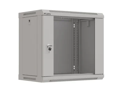 Lanberg rack cabinet 19" wall-mount 9U/540x350 (flat pack) with glass door grey