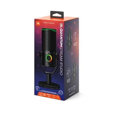JBL QUANTUM Stream Studio - Quad pattern premium USB microphone for streaming, recording and gaming