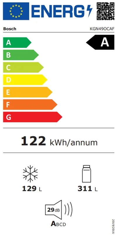 Bosch KGN49OCAF SER4, FS fridge-freezer, Total No Frost, A,  203/70/66.7cm, 440l(311+129), Super silent: 29dB, VitaFresh, Anthracite steel