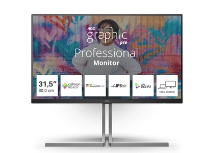 AOC U32U3CV, 31.5" Nano IPS WLED, 3840x2160@60Hz, 4ms GtG, 400cd m/2, 1000:1, 50M:1 DCR, Adaptive Sync, FlickerFree, Anti Blue Light, 3Wx2, Tilt, Height Adjust, Pivot, Swivel, 2xHDMI, DP, USB hub