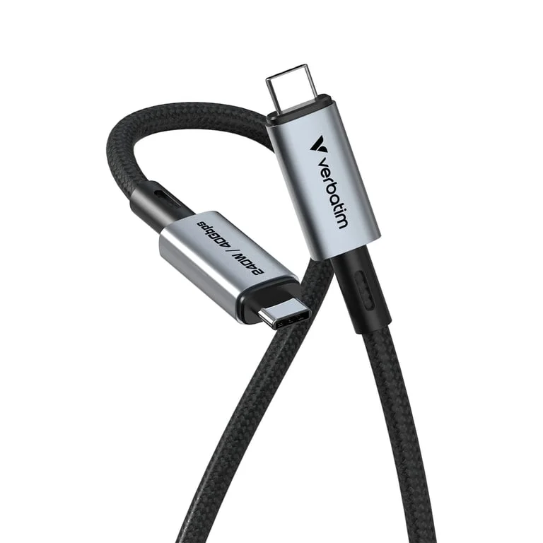 USB-C кабел Verbatim Sync & Charge 240W 40 Gbps 120 см черен