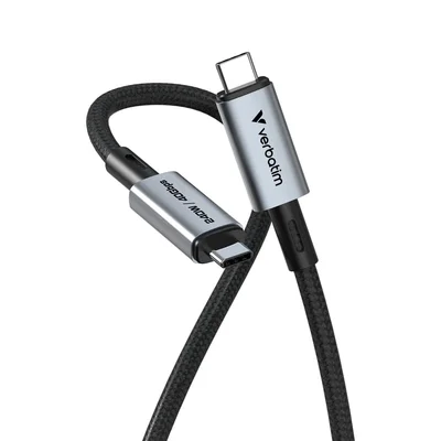 USB-C кабел Verbatim Sync & Charge 240W 40 Gbps 120 см черен