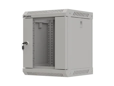 Lanberg rack cabinet 10" wall-mount 6U/300x300 (flat pack) with glass door grey