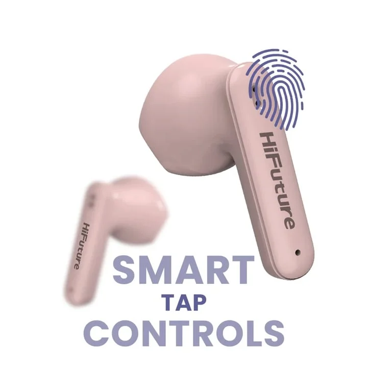 HiFuture ColorBuds2 Pink, Fashion TWS Earbuds, *5+15hours Play time,  Bluetooth 5.3, 10MM Driver, Soft Bass, Comfort Fit, Colorful option