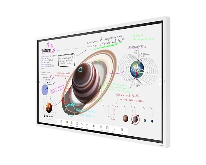 Интерактивен дисплей Samsung Flip PRO WM65B 65" 4K UHD VA, 20 точки на докосване, Wi-Fi, Tizen 6.5, Бял