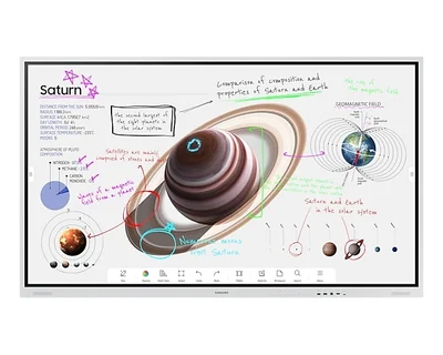 Samsung Flip PRO WM85B 85"  3,840 x 2,160, VA, 8ms, 350 cd/m2, 4000:1 Contrast, 4K Digital Flipchart TOUCH , Mirroring, Remote Management, Wi-Fi, Remote PC & Bluetooth Support, 2xHDMI 2.0, DP 1.2, RJ45, RS232, Tizen 6.5, White