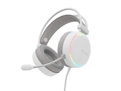 Геймърски слушалки Genesis Neon 613 G2 с микрофон, RGB подсветка, бели