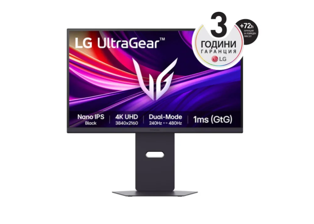 LG 27G850A-B, 27", UltraGear Nano IPS, 1ms, AG, UHD 4K (3840x2160), Dual-Mode (4K 240Hz - FHD 480Hz), HDR 600, DCI-P3 99%, 2000:1, 450cd/m2, DCI-P3 99%, USB3.0 (1up/2down), VRR, AMD Free-sync, NVIDIA G-Sync, HDMI, DisplayPort, Height, Tilt, Pivot, Swivel