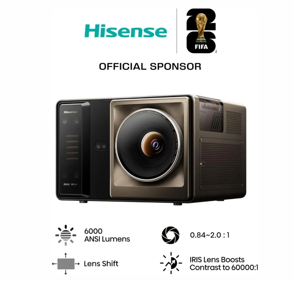 Hisense XR10 Laser Projector, 4K Ultra HD 3840x2160, 6000:1, 6000 lum, 60 Hz, 16:9, Throw ratio 0.84-2.0: 1, VIDAA U9,3 x HDMI, HDR, HDR 10, HDR 10+, DTS Virtual X, 2x8W+15W, Black