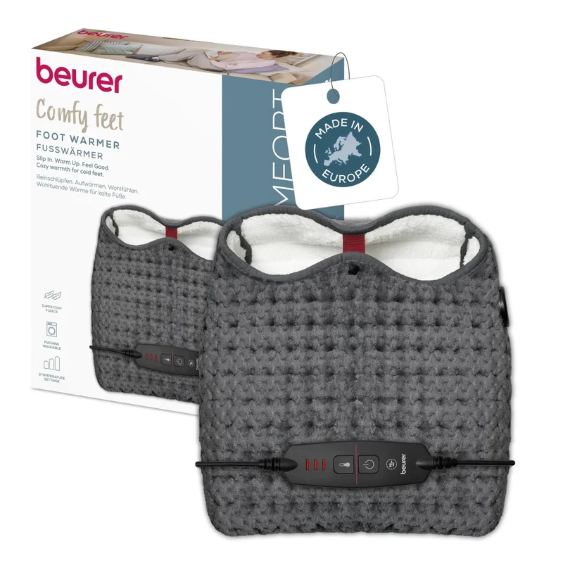 Електрическа грейка за крака Beurer – FW 30 Comfy Feet, 3 температурни степени, сива
