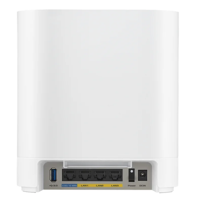 Asus Business Mesh WiFi system, ExpertWiFi EBM68 2PK, AX7800, Tri-Band, Quad-Core 1.7GHz CPU, 256MB/1GB Flash/RAM, 2.5G port, OFDMA, Beamforming, 8 SSIDs, customize guest portal, Commercial-Grade Network Security & VPN, wall mounting,White